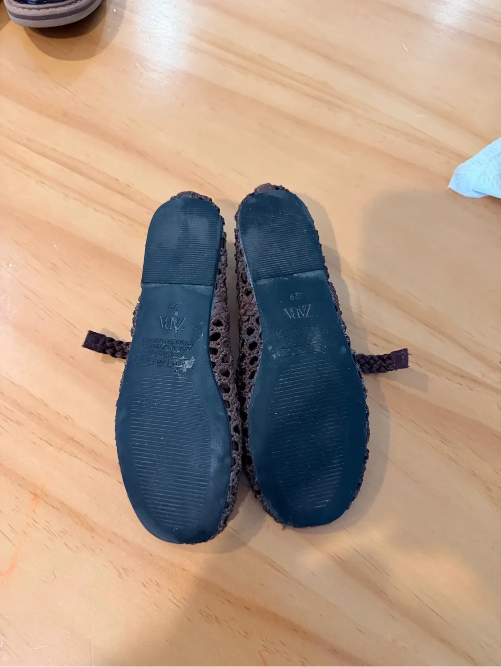 Kids Braided Mary Jane Flats in Dark Brown